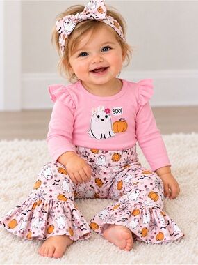 NWT Girl’s 6 Mo. Baby Essentials Halloween Three Piece Outfit